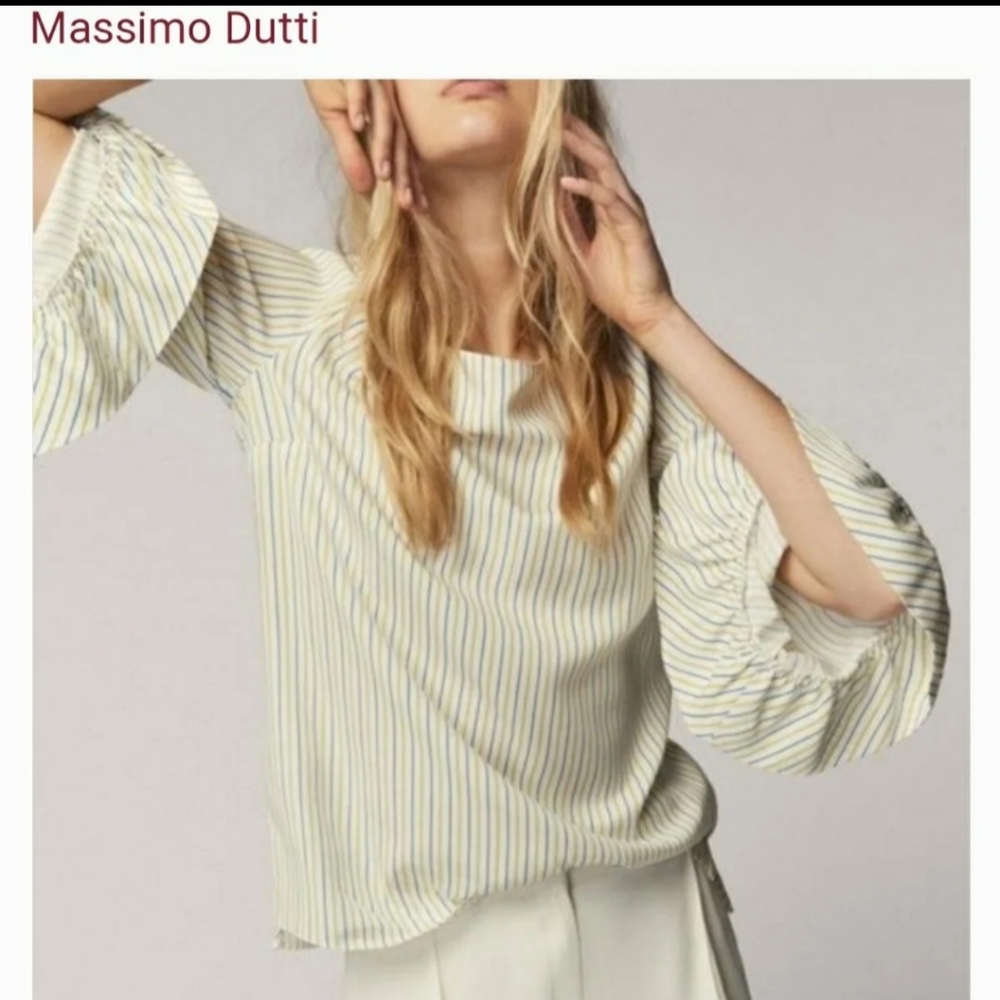 Massimo Dutti Flutter Sleeve Top